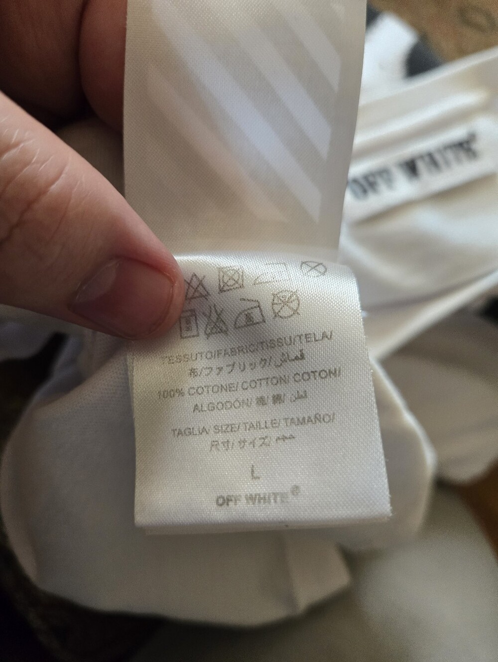 Off-White Heavy Load Diagonal Spray T Shirt Virgil Abloh "MIRROR MIRROR" Size L - Picture 3 of 3